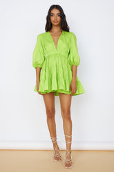 HELLO MOLLY Sweetest Treat Mini Dress Lime