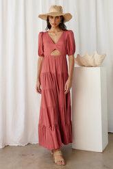 RUNAWAY THE LABEL Cedros Maxi Dress Terracotta