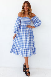 Gingham Skies Midi Dress