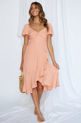 Said You Wanted Love Midi Dress Coral
