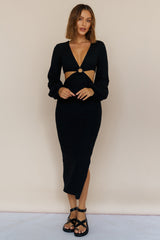 RUNAWAY THE LABEL Honor Midi Dress Black